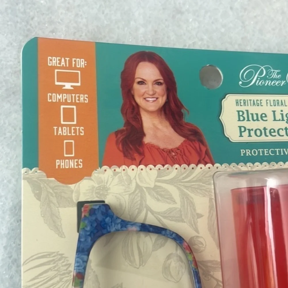 The Pioneer Woman glasses floral blue light screen protection glasses,case NWT